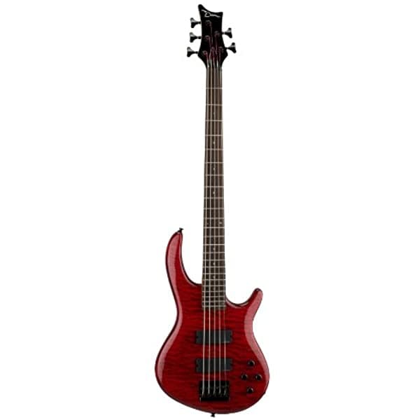 Dean Edge Quilt Top 5-Cuerdas Bajo Trans Red EQ5 TRD