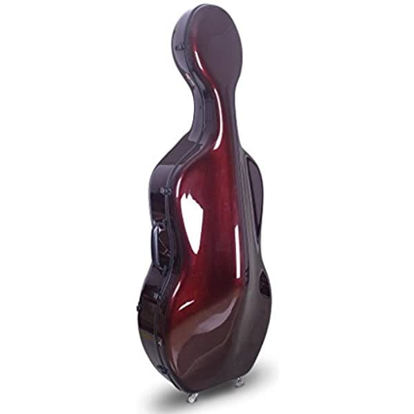 Crossrock CRF3000CEF-RD Estuche de Fibra de Carbono Ligero de 7.5 lb, Adecuado para Cello Tamaño Completo 4/4, Rojo (CRF3000CEFRD)