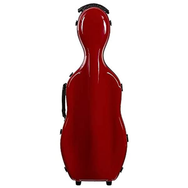 Tonareli VAF1005 Estuche ajustable de fibra de vidrio para viola con ruedas, color borgoña