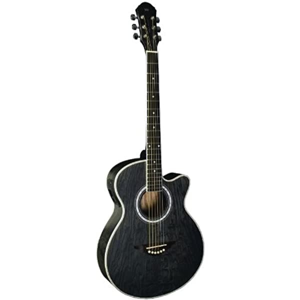 Morgan Monroe MM-QABK Ash Acolchado Guitarra Electroacústica Transparent Black