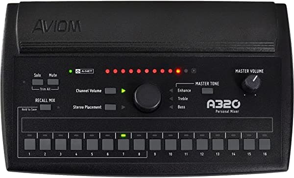 Aviom A320 Monitor De Mezclador Personal 16 Fuentes Mono O Estéreo Ocho Presets De Tono De 3 Bandas Personalizables