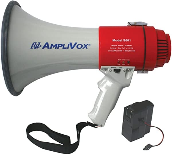 Amplivox SB601R Mity-Meg Megáfono de 15 vatios con Batería Recargable