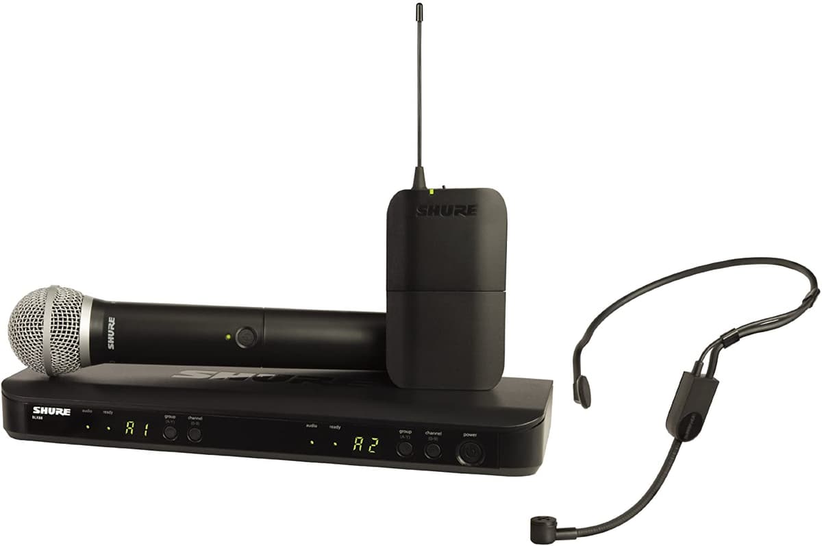 Shure BLX1288 P31 Sistema de Micrófono Inalámbrico de Doble Canal PG58 de Mano y Auriculares PGA31 Descontinuado por el Fabricante BLX1288/P31-H8