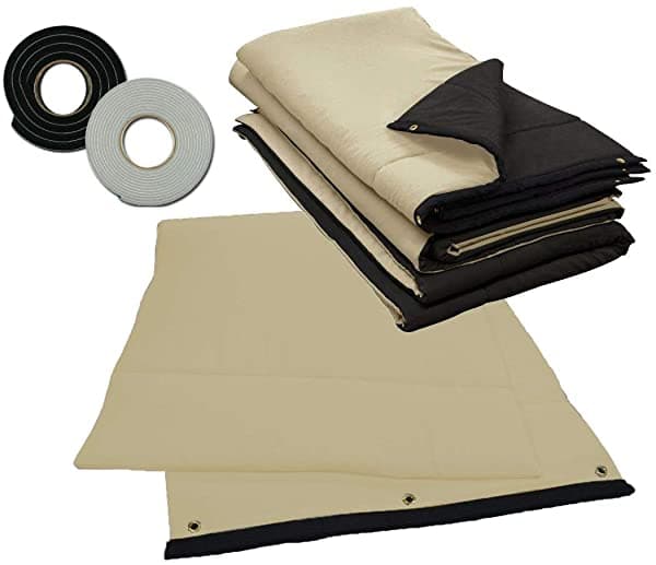 Audimute Soundproofing Acoustic Pro Sound Kit - Kit de Sellado para Puerta y Láminas Acústicas (Color Hueso)