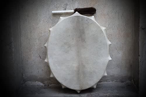 30 Pandereta Siberian Shamanic Oval Tambor El Sonido Artesanal Potente