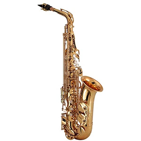 Kaizer Saxofón Alto en Mi Bemol (Eb) Intermedio Gold Lacquer Incluye Estuche y Accesorios ASAX-3000LQ