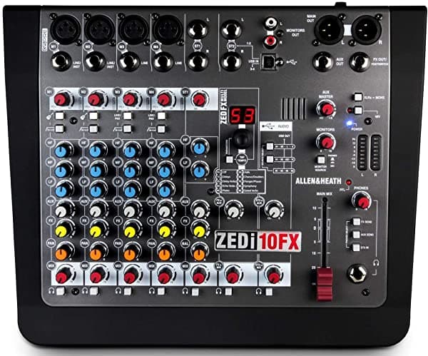 Allen & Heath Zedi-10Fx - Mezclador De Audio Híbrido Compacto/Interfaz Usb 4X4 Con Calidad De Estudio 61 Fx (Ah-Zedi-10Fx) ZEDDi-10FX