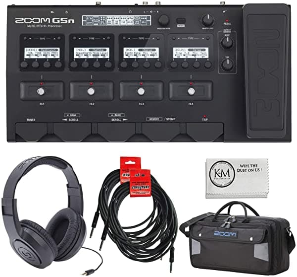 Zoom G5N Multi Efectos Procesador + Zoom Scg5 Case Carde + Dos 18.6 'Cables De Instrumento 4 Artículos ZG5N