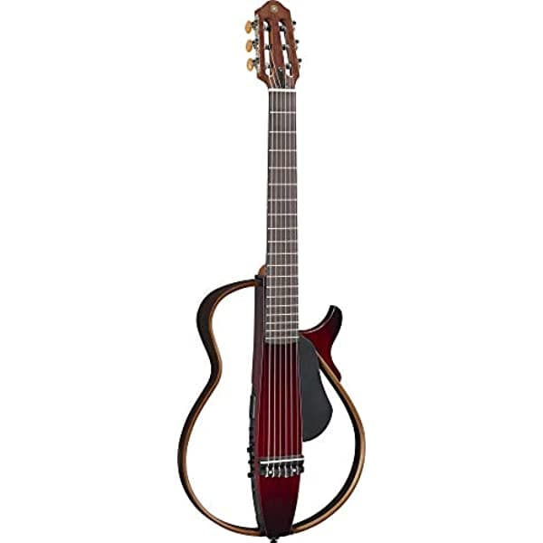 Yamaha SLG200N Guitarra Clásica Silent de Cuerdas de Nylon con Estuche Rígido, Crimson Red Burst SLG200N CRB