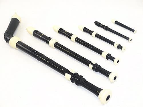 Woodnote Grabador Set Twin Colorblack Ivory-Bajo Tenor Alto Soprano Sopranino Garkleinpiccolo