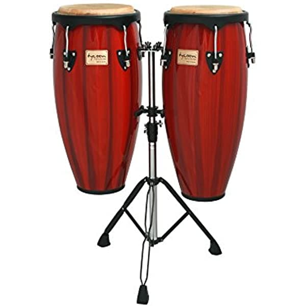Tycoon Percusión De 10 Pulgadas Y 11 Pulgadas Congas Pintadas A Mano De Doble Soporte TC-91 B HP R/D