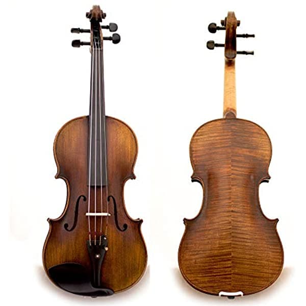 Sky Guarantee Mastero Sound Copy of Stradivarius Violín Acústico Profesional 4/4 de Tamaño Completo Hecho a Mano Estilo Antiguo con Partes de Ébano