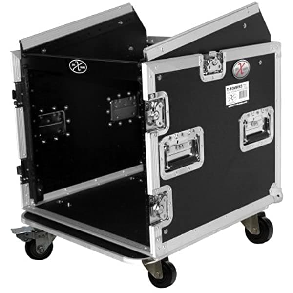 Prox Cases T-10Mrss - Estante Para 10 Amplificadores Espaciales De 10 U Inclinado Superior Dj Mezclador Combo Rack Road Gig Ready Flight Case