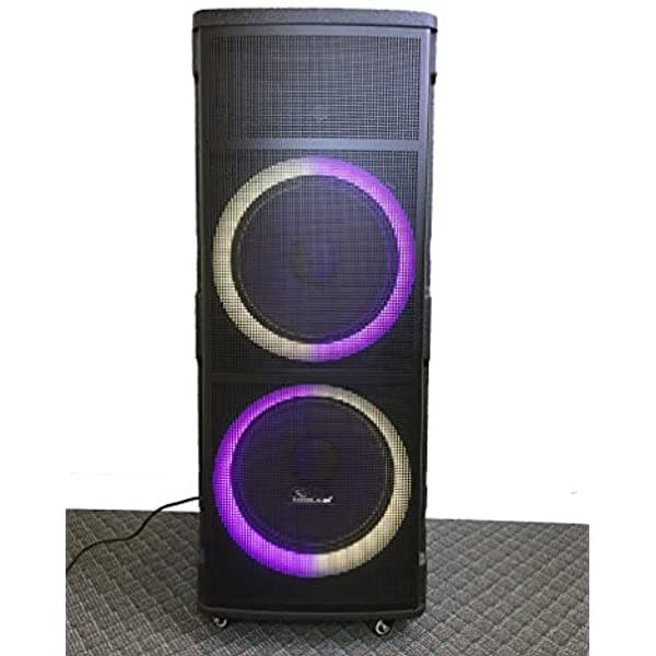 Idolmain IPS-DJ06 Parlante de Fiesta Bluetooth Recargable, Entradas Óptica/USB/SD, Doble Micrófono Inalámbrico Recargable, Iluminación Multicolor