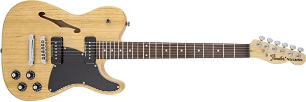 Fender Thinline Telecaster JA-90 Guitarra Eléctrica con Garantía de 2 Años, Natural, Diapasón de Laurel (Fender 262354521)