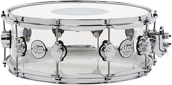 DW Design Series Redoblante Acrílico, Hardware Cromado, 14 x 5.5 Pulgadas, Transparente DDAC5514SSCL