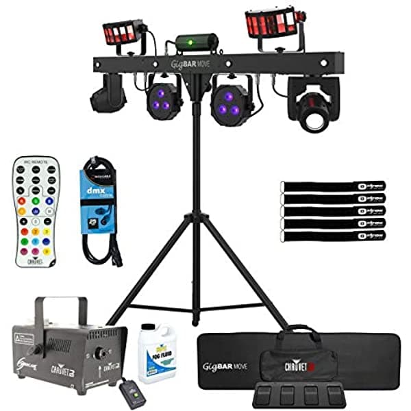 Chauvet Dj Gigbar Move 5-In-1 Ultimate Efecto Luz Sistema Hurricane 700 Fog Machine Paquete