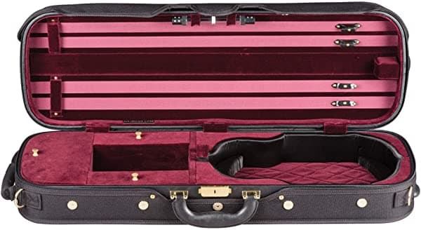 American Case Company Continental Violin Caso Exterior Merlot Red Interior 4 4 Tamaño