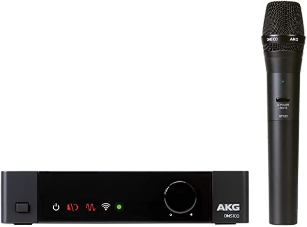 Akg Pro Audio Sistema De Micrófono Inalámbrico Digital Dms100 Con Receptor Estacionario Sr100 Y Micrófono De Mano Ht100 5100247-00