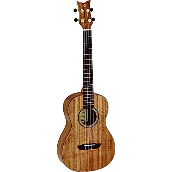Ortega Guitarra 4-Cuerdas Serie De Madera Solid Top Baritone Ukulele Funda Right Ruaca-Ba
