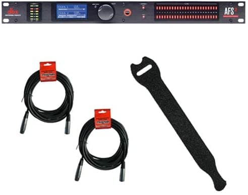 Dbx Afs2 Dual Canales Avanzado Supresión De Retroalimentación Procesador 2 Xlr- Xlr Cable Y 0.5 X 6 Correas De Sujetador Táctil 10-Pack 4334434952