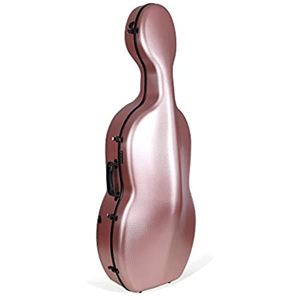 Crossrock 4/4 Estuche de Violonchelo con Ruedas Compuestas de Fibra de Carbono y Mochila Oro Rosa CRF4000CEFR