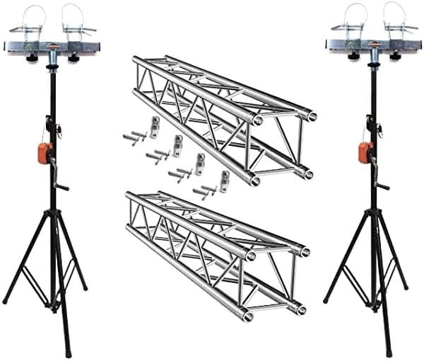 Cedarslink Dos 11.6 'Crank Up Se Encuentra Dos Paquetes De Segmentos De Truss De Aluminio Cuadrados De 6.56'