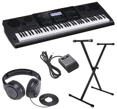 Casio Cwk7600 4 Pc Ultra-Premium Teclado Package Auriculares Stand Sostense Pedal Y Fuente