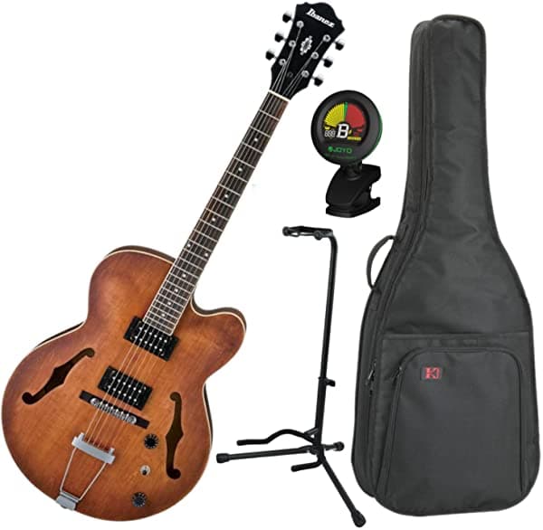 Ibanez Af55Tf Tobacco Flat Hollow Body Guitarra Eléctrica Funda Stand Y Tu AF55TF BUNDLE