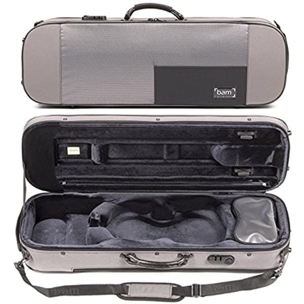 Bam Stylus 5001S 4 4 Estuche De Violín Exterior Gris Y Plateado Interior