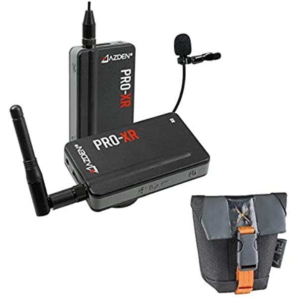Azden Pro-XR Sistema de Micrófono Inalámbrico Digital 2.4GHz Grado Profesional con Tecnología de Redundancia de Señal + Estuche