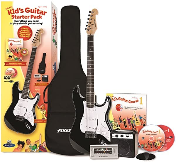 Alfred's Kid's Electric Guitar Course - Paquete Completo para Principiantes (Guitarra Eléctrica, Amplificador, Libro de Lecciones, CD, DVD, Software Interactivo, Afinador, Estuche de Transporte, Púas) 00-41052