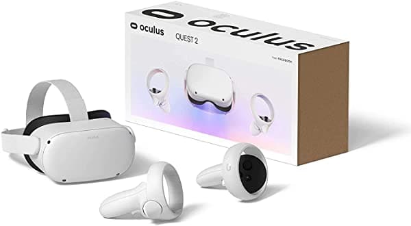 Oculus Quest 2 Inalámbrico All-In-One VR Gaming Headset 64GB (Último Firmware) Soporte de Casting a Tablet + Baterías Vgsion y Juegos Gratis