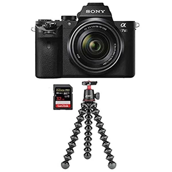 Sony Alpha A7Ii Cámara Sin Espejo Con Lente Fe 1.102-2.756 In F/35-56 Oss - Bundle 64Gb Sf-G Series Uhs-Ii U3 Sdxc Tarjeta De Memoria Joby Gorillapod 3K Kit Negro