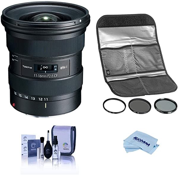 Tokina Atx-I - Lente Cf F/2.8 Para Cámaras Réflex Digitales Nikon Con Kit De Filtro Digital Hoya 3.031 In Kit De Limpieza Paño De Microfibra 11-16mm ATX-i