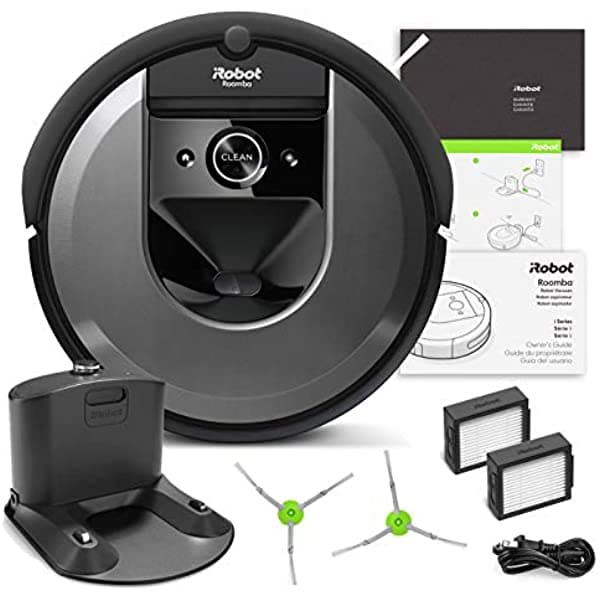 Irobot Roomba I7 Robotic Vacuum Bundle- Alexa Connected Home Mapping Ideal Para El Pelo De Mascotas (+1 Cepillo Extra De Barrido De Bordes 1 Filtro Extra) iRi7S