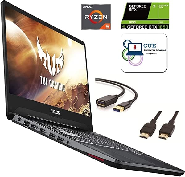 Asus Tuf Gaming Laptop 15.6 Pulgadas Ips Full Hd Amd Quad-Core Ryzen 5 3550H Hasta 3.7Ghz Radeon Rx 560X Teclado Retroiluminado Bluetooth Windows 10 + Accesorios Cue Negro FX505DT-8GB-256GB-60Hz