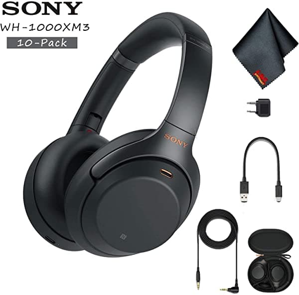 Sony Wh-1000Xm3 - Auriculares Inalámbricos Con Cancelación De Ruido (10 Unidades) Color Negro WH1000XM3/B