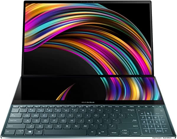 ASUS ZenBook Pro Duo UX581 Notebook 15.6” 4K UHD, Intel Core i7, 16GB RAM, 1TB SSD, GeForce RTX 2060, Touch, Windows 10 Pro UX581GV-XB74T