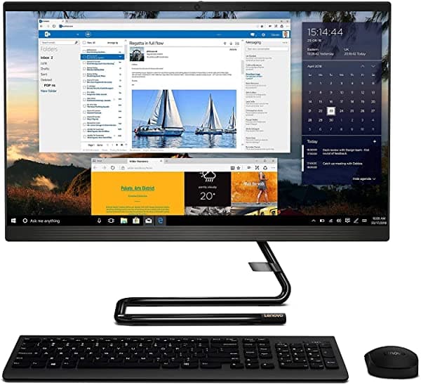 Lenovo Ideacentre A340 - Computadora De Escritorio Aio Con Pantalla Táctil Fhd De 23.8 Pulgadas Intel Quad-Core I3-9100T (Beats I5-7400T) 4Gb Ddr4 256Gb Pcie Ssd Dvd-Rw Windows 10 Twe Mouse Pad