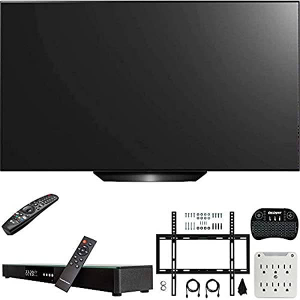 Lg 4K Hdr Smart Oled Tv Con Ai Thinq (2019) Bundle Con Barra De Sonido Deco Gear Home Theater Kit De Montaje En Pared Plana Teclado Inalámbrico Y Adaptador De Tensión De 6 Salidas Con Luz Nocturna) E2Lgoled55B9