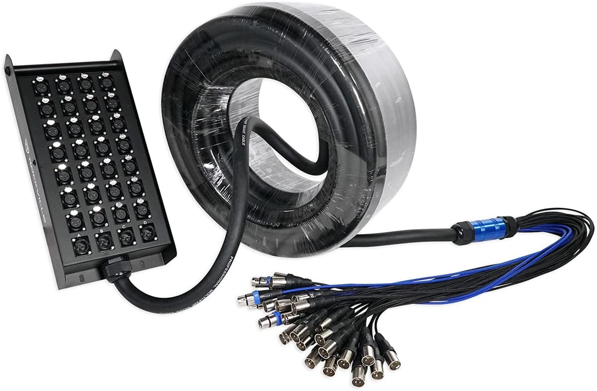 Rockville Sx32100 - Cable De Serpiente Xlr De 32 Canales (4 Retornos) 100% Ofc