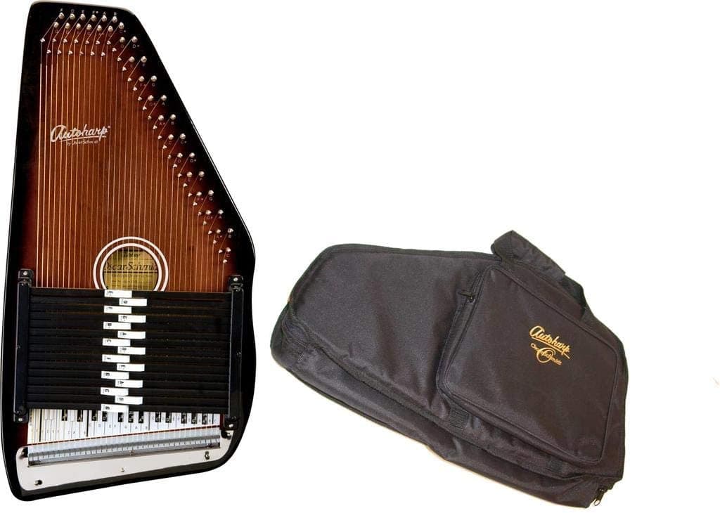 Oscar Schmidt 15 Chord Autoharp con Gig Bag cuerpo de madera de arce acabado Sunburst OS15B OS15B-AC445
