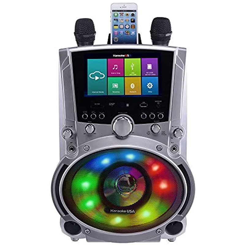 Karaoke USA WK760 Sistema de Karaoke Multimedia Todo-en-Uno con Wi-Fi, Plateado