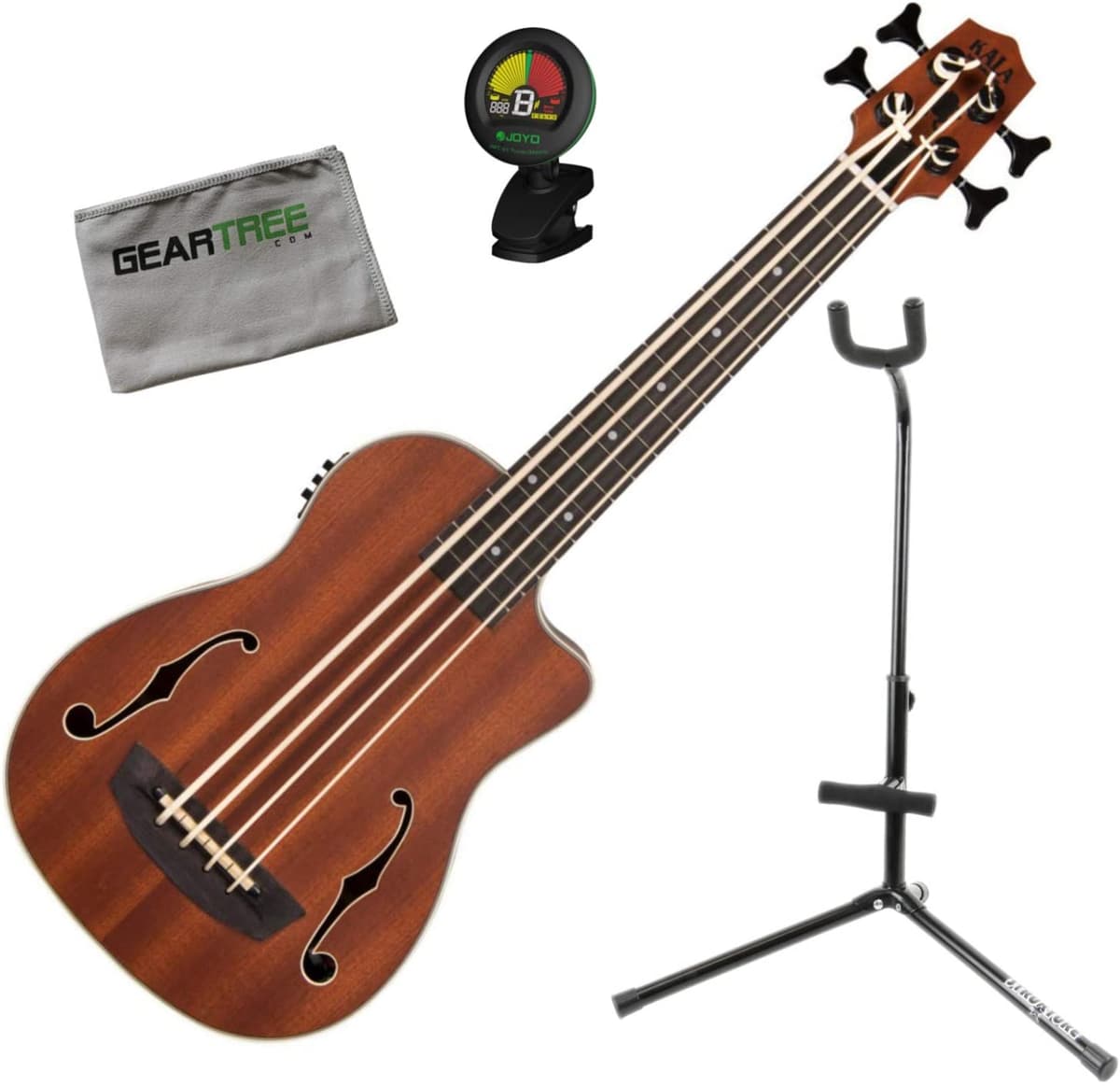 Kala Ubass Journeyman Fs Acústica Electric U-Bass - Caoba De Satén Con Bolsa Soporte Tela Afinador