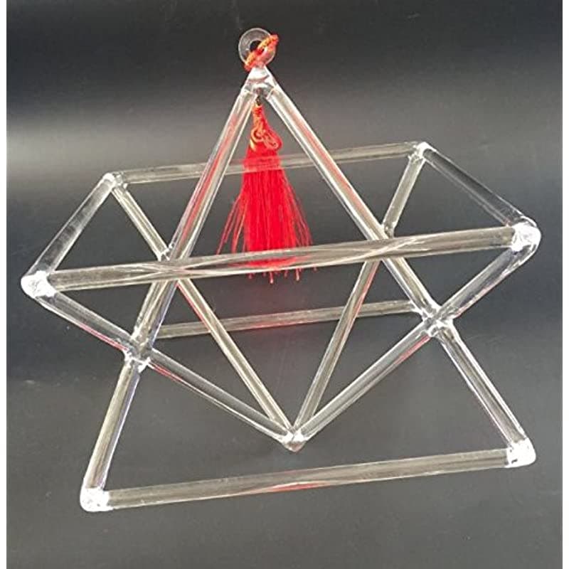 Cvnc 7 Pulgadas Ópticamente Clara Cristal Canting Pyramid Merkaba Free Mallet Y Rope