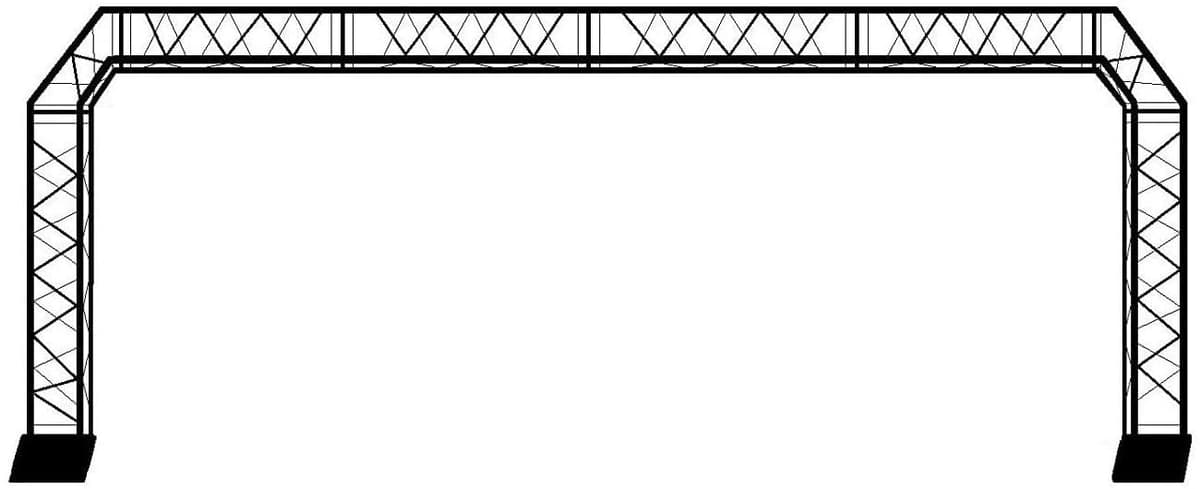 Cedarslink Black Truss Arch KIT - Kit de Arco de Truss Negro de 23 pies de Ancho y 8.3 pies de Altura, Sistema de Iluminación Móvil Portátil con Pernos de Metal. ¡El Sistema de Arco más Grande Disponible! ¡Montaje Rápido y Fácil!