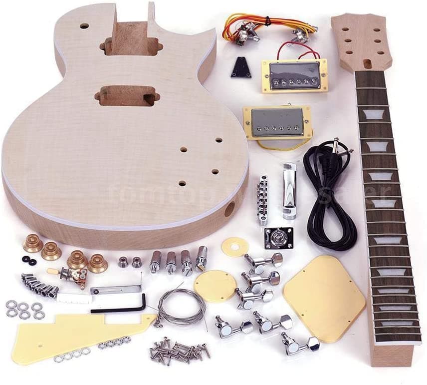 Fidgetgear Inacabado Estilo Lp Guitarra Eléctrica Diy Kit De Caoba De Caoba Regalo De Cuello Does not apply