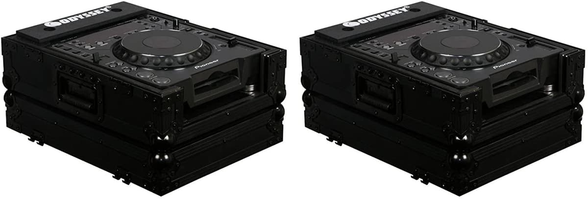 2 Odyssey Black Label FZCDJBL Estuches de Transporte ATA Universales para Reproductores de CD para DJ Grandes (2) FZCDJBL