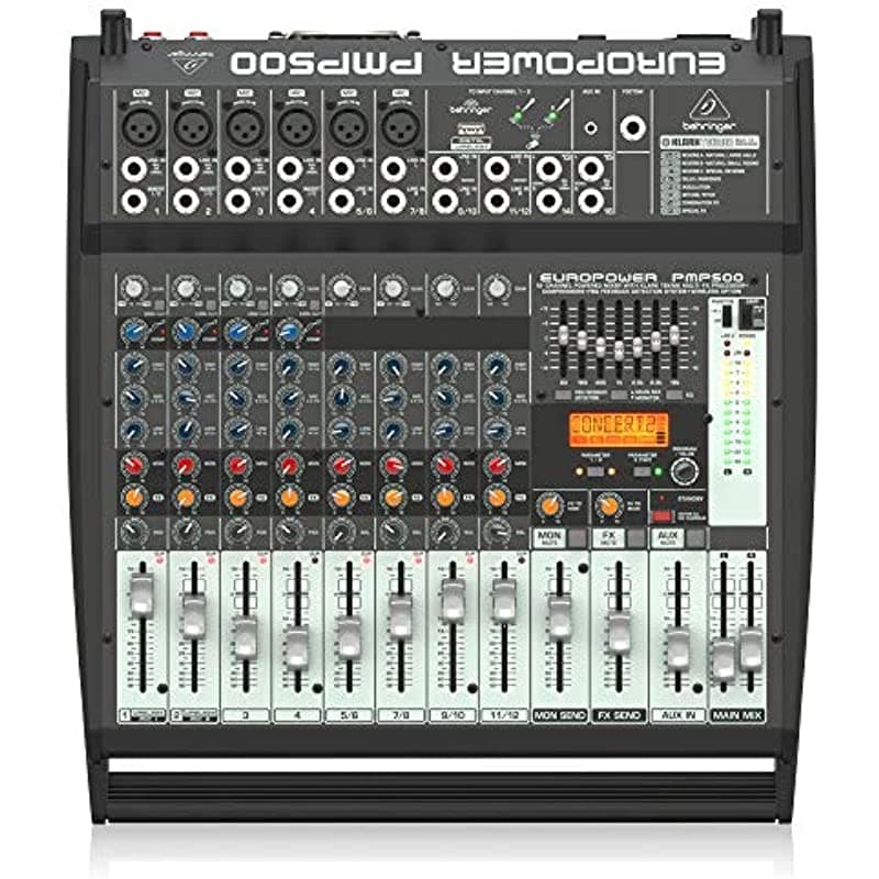 Behringer PMP500 Mezclador Potenciado 500W 12-Canales Ideal para Sonido Profesional en Vivo y Estudios